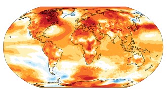 A global heat map of Earth's hottest temperatures in 2024.