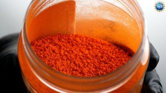 a container of orange powder