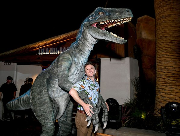 a model of the velociraptor used to film Jurassic Park