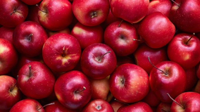 a bunch of red apples