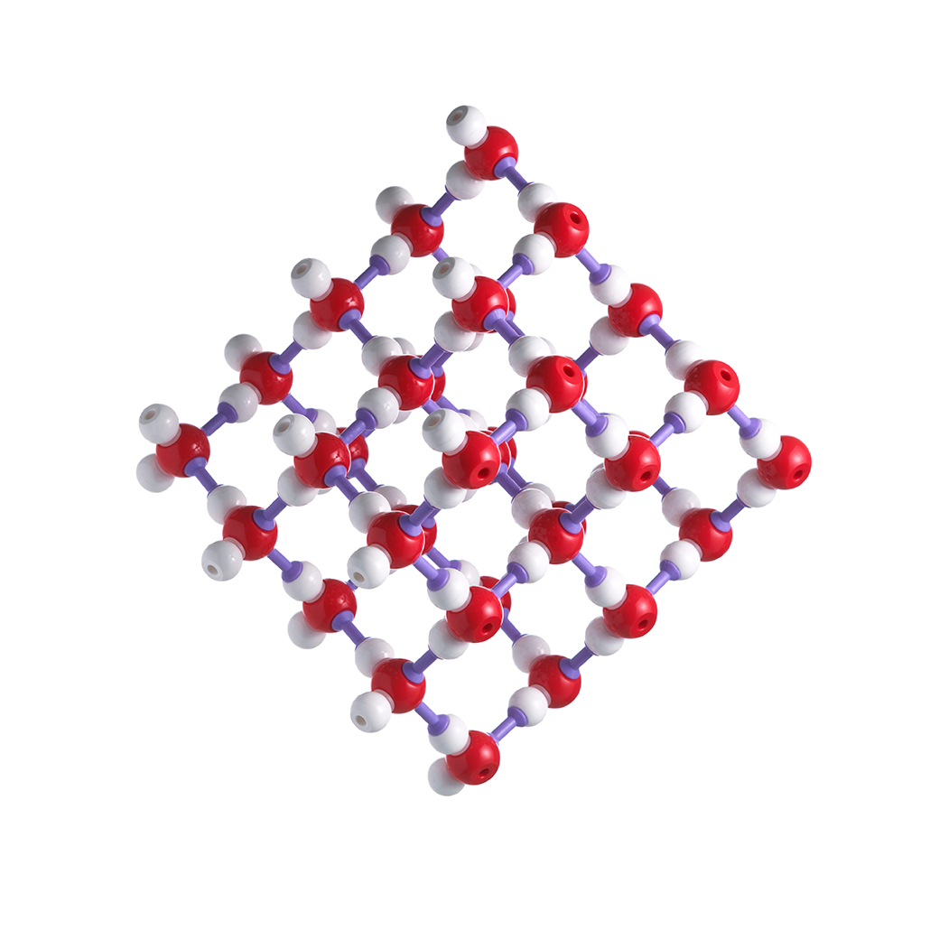 a molecular structure of crystalline ice