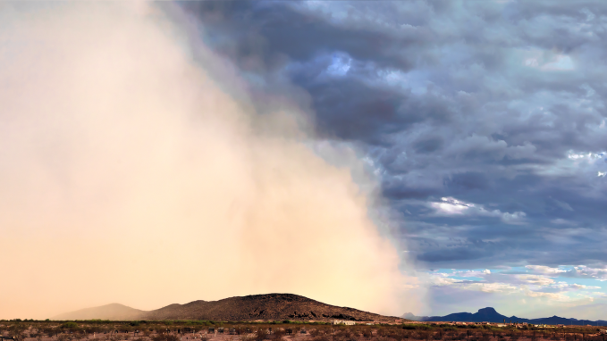 A massive dust storm — called a haboob — rolls across the Arizona desert
