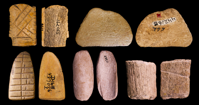 A compilation of differet old, dice from Noth America