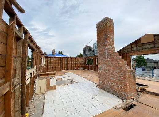 a deconstruction of a ground floor in progress