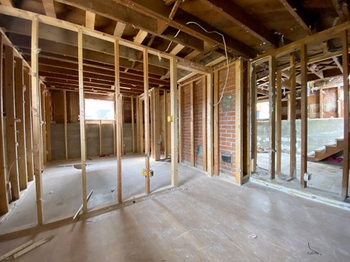 a deconstruction of a basement in progress